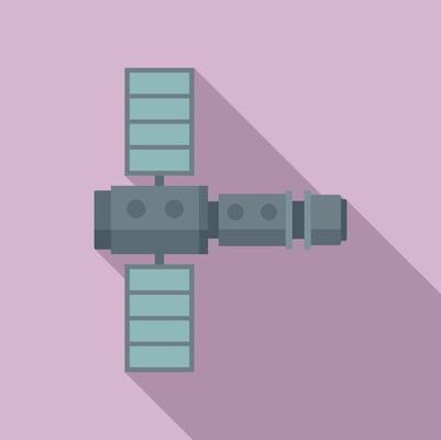 Mission space station icon flat vector. Mars spaceship