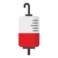 Package for blood transfusion icon, flat style vector