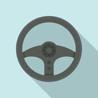 Handle steering wheel icon, flat style vector