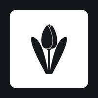 icono de flor de tulipán, estilo simple vector