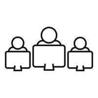 Group online meeting icon, outline style vector