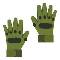 par de guantes de paintball, icono de estilo plano vector