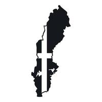 Map of Sweden icon, simple style vector