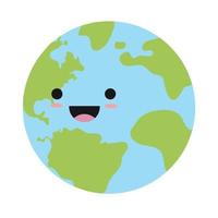 Cute cartoon globe earth vector
