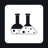 Laboratory flasks icon, simple style vector