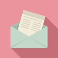 Mail invitation icon, flat style vector