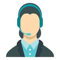 Call center operator icon, flat style vector