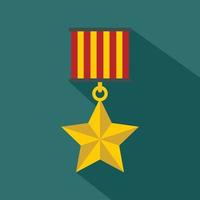 icono de estrella de medalla, estilo plano vector