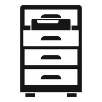 Drawer folder documents icon, simple style vector