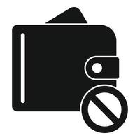 No money wallet icon, simple style vector