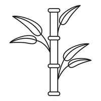 icono de bambú, estilo de esquema vector