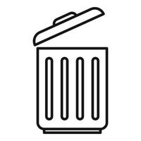 Recycle bin space organization icon, outline style vector