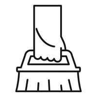 Disinfection brush icon, outline style vector