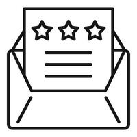 Attestation mail icon, outline style vector