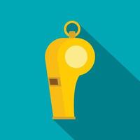 Whistle of refere icon, flat style vector