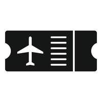 Plane board ticket icon, simple style vector