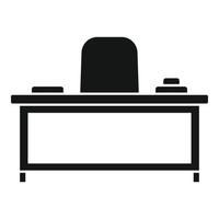 Boss work table icon, simple style vector