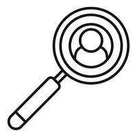 Search personal information icon, outline style vector