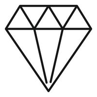 Shiny diamond icon, outline style vector