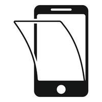 Phone protective film icon, simple style vector