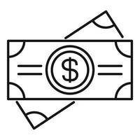 icono de efectivo de dinero nuevo, estilo de esquema vector