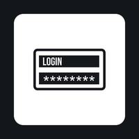 Username and password icon, simple style vector