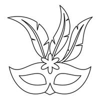 icono de máscara de carnaval festivo, estilo de esquema vector