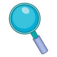 Magnifying glass icon, cartoon style vector