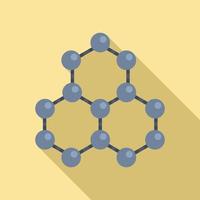 icono de estructura de molécula de nanotecnología, estilo plano vector