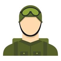 icono de paracaidista militar, estilo plano vector