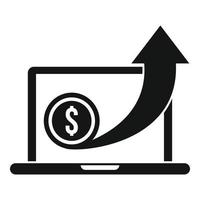 Increase money icon, simple style vector