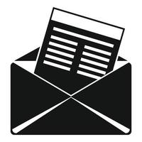 icono de invitación de correo, estilo simple vector