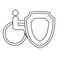 Insurance disabled concept icon, outline style vector