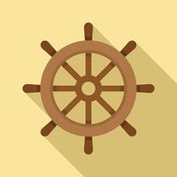 Navigation ship wheel icon, flat style vector