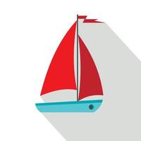 icono de barco, estilo plano vector