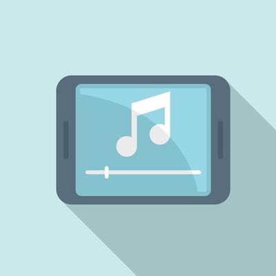 Tablet podcast icon, flat style