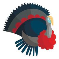 icono de pavo, estilo de dibujos animados vector