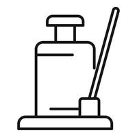 Hydraulic jack icon, outline style vector