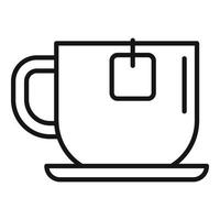 icono de taza de té, estilo de contorno vector