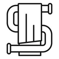 Heated towel rail icon, outline style vector