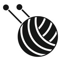 Knitting ball icon, simple style vector