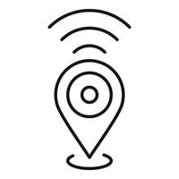 Engineer location icon, outline style vector