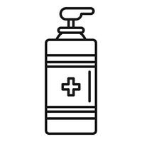 icono de dispensador de gel antiséptico, estilo de contorno vector