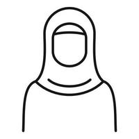 icono de mujer refugiada, estilo de contorno vector