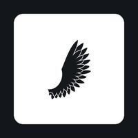 Fluffy birds wing with feathers icon, simple style vector