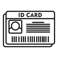 icono de tarjeta de identificación, estilo de contorno vector