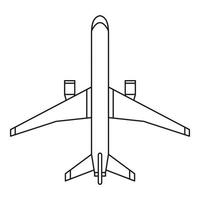 icono de avión, estilo de esquema vector