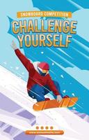 Poster Winter Outdoor Activity with Snowboard vector