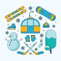 Set of Winter Outdoor Activity Icon