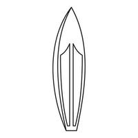 Surfboard icon, outline style vector